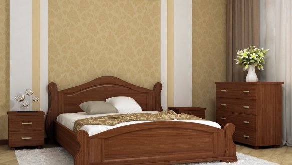 Кровать двуспальная деревянная Явито Венеция Массив Ольха / Ясень / Дуб 5