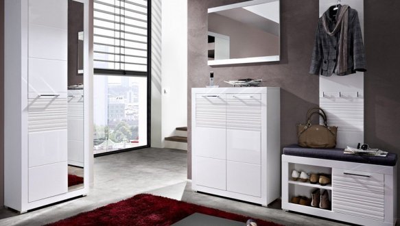 Модульний передпокій BRW Poland Flames / Флеймс Білий / Білий глянець