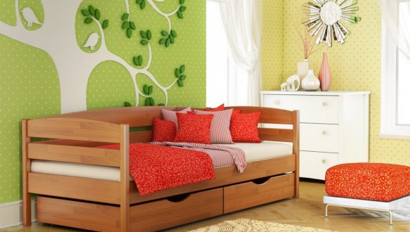 Кровать детская Щит бука Эстелла Нота Плюс 1