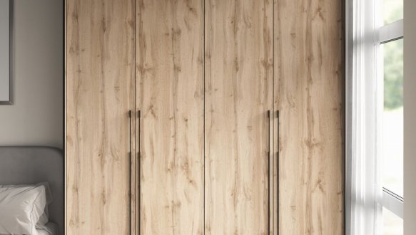 Шкаф Морели R-0018 Рамо 4 дверный дуб аппалачи со штангами 197см 0