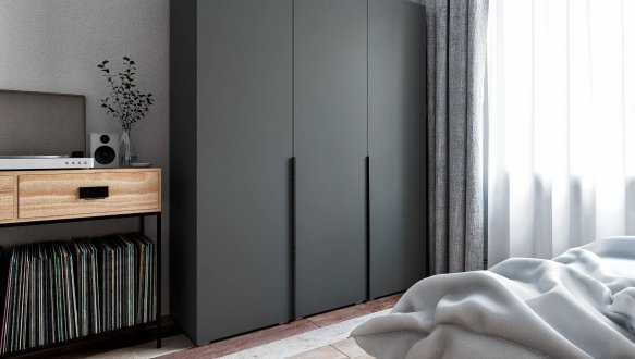 Шкаф Морели ST0027 3 дерный антрацит 180 см