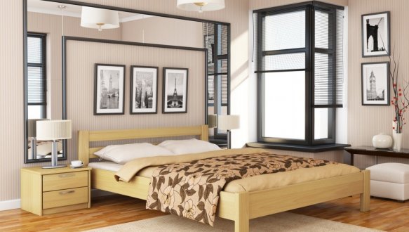 Ліжко дерев'яне Естелла Рената / Серія Тесса Щит / Масив Бук 13