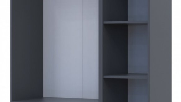 Шкаф Дорос Гелар графит с Этажеркой 2-х дверной 115,7 см 2