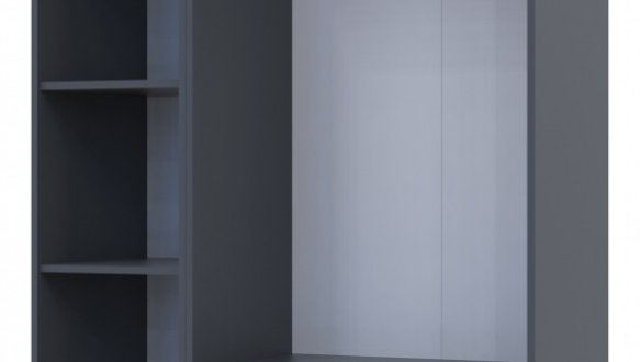 Шкаф Дорос Гелар графит с Этажеркой 2-х дверной 115,7 см 0