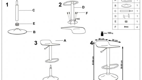 Барный стул H-1 Halmar 63-84 см 0