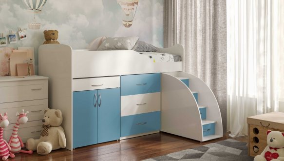 Ліжко кімната зі столом №5 Viorina Deko Корпус білий 3