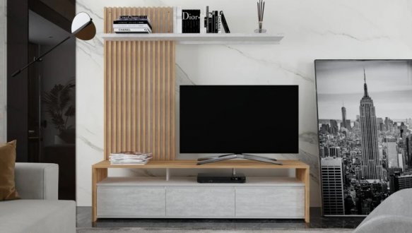 Стiнка Нео Дуб крафт золотий / Бетон стайл 0