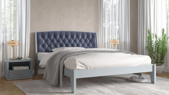 Кровать деревянная с мягкой вставкой ArborDrev Алекс Сосна / Бук 3