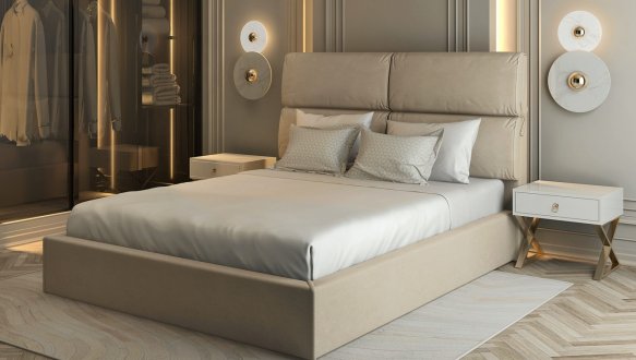 Ліжко м'яке двоспальне Лев Санремо 1 з підйомним механізмом та нішею для білизни 1