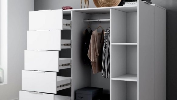 Комод Люція 1дв 5шх Білий глянець Міромарк 0