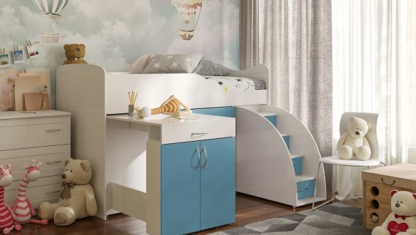 Ліжко кімната зі столом №5 Viorina Deko Корпус білий 5