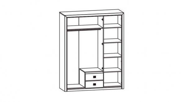 Шкаф SZF3D2S ВМК Украина Коен ІІ 3 дверный дуб корабельный 164 см 3