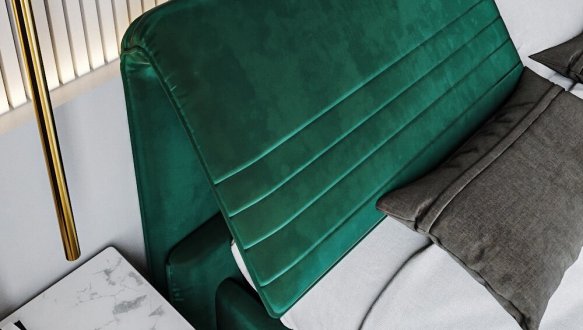 Кровать мягкая двуспальная Woodsoft Catania / Катания с подъемным механизмом и нишей для белья 3