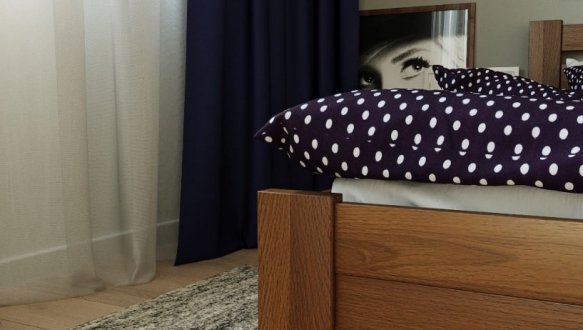 Ліжко дерев'яне Лев Жасмін масив Бук 5