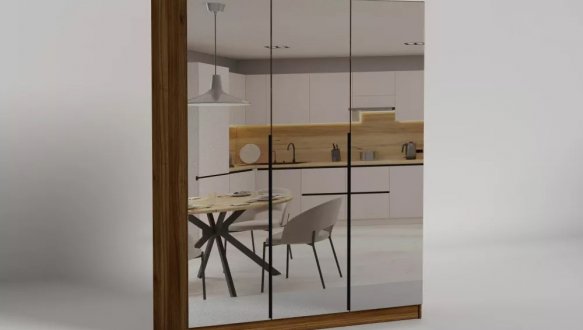 Шафа розпашна Matroluxe Noir / Нуар 3 дверна 150 см 3