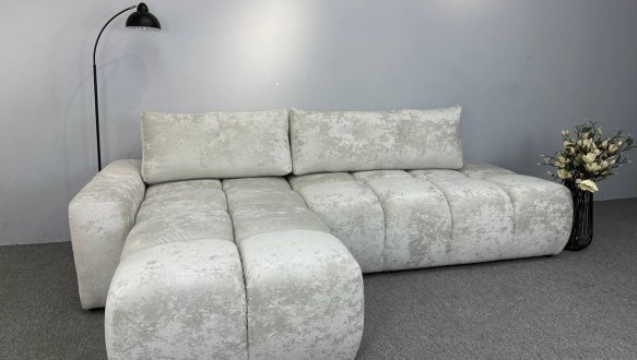 Кутовий диван розкладний крокуюча єврокнижка Елізіум Сапфір 277 см 2