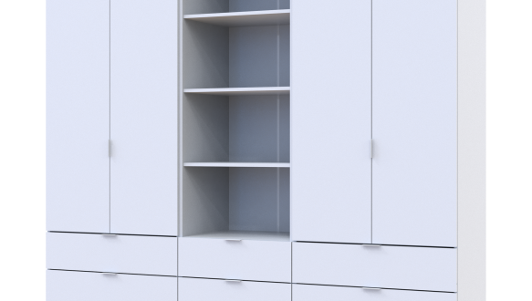 Шафа для одягу Дорос Гелар білий 4-х дверна з пеналом 215 см