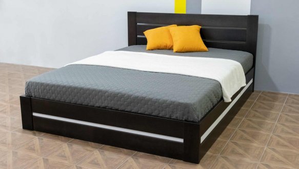 Ліжко дерев'яне Дрімка Лотос з підйомним механізмом та нішею для білизни Бук 1