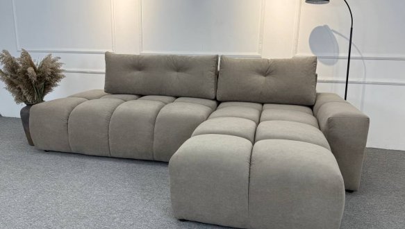 Кутовий диван розкладний крокуюча єврокнижка Елізіум Сапфір 277 см 46