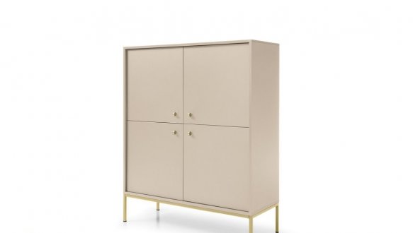 Комод Моно / Mono MК104 високий Бежевий/золоті ніжки 2