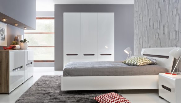 Модульная спальня Ameliya/Амелия ВМК-Украина Белый/Белый глянец 8
