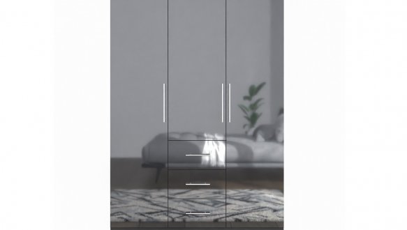 Шкаф 3дв 3шх Миромарк Магнум 3 дверный антрацит 147 см