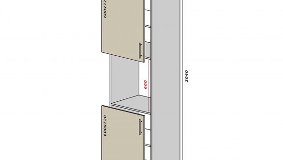 №18 Пенал нижній 60 Люкс RODOS