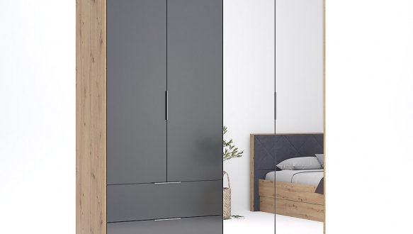 Шкаф 4дв 2шх Миромарк Реймонд 4 дверный антрацит 183 см