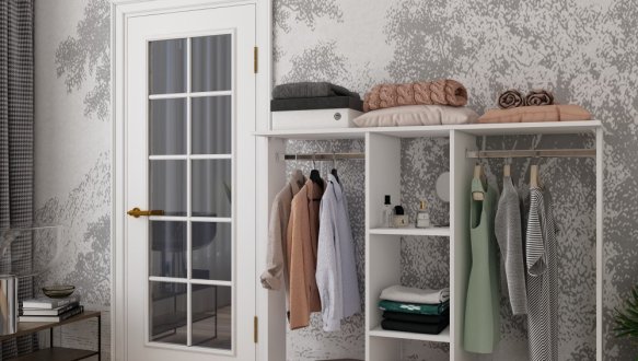 Гардеробная стойка Д3 белый 2