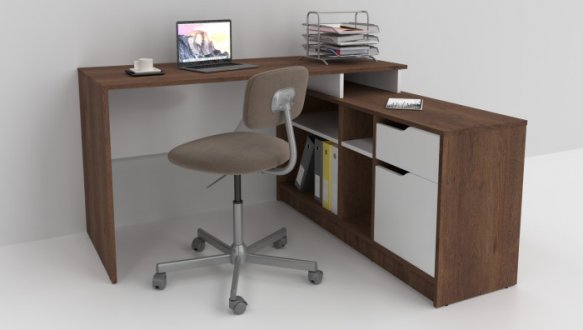 Комп'ютерний стіл Nord Інтарсіо Правий/Лівий Бронзовий 133 см