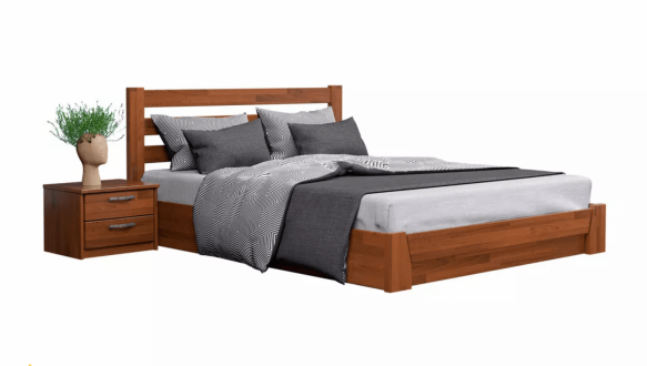 Кровать деревянная Эстелла Селена с подьемным механизмом и нишей для белья Щит / Массив Бук 12