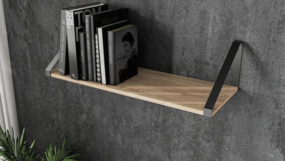 Полиця настінна сонома/чорний XT21