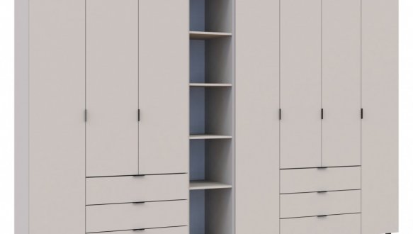 Шкаф Дорос Гелар кашемир с Этажеркой 7 дверной 309,4 см 0