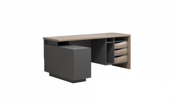 Комп'ютерний стіл Connect 2 Інтарсіо Правий/Лівий Дуб Сонома Трюфель/Антрацит 180 см 8