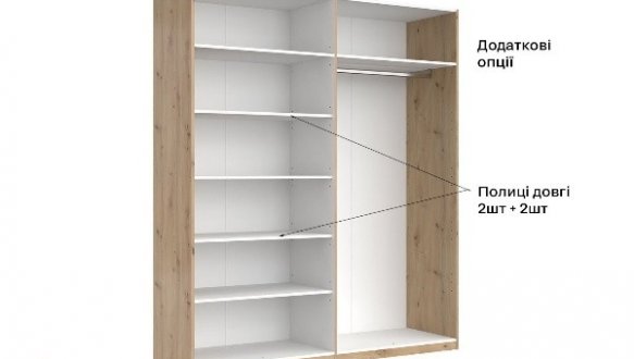 Шафа 4дв з дзеркалом Міромарк Тедді 4 дверний дуб артизан 180 см 7