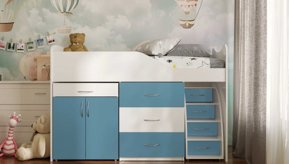 Ліжко кімната зі столом №5 Viorina Deko Корпус білий 4