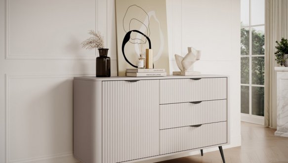 Комод 1D3S/138 Беж/Чорні ніжки Lante