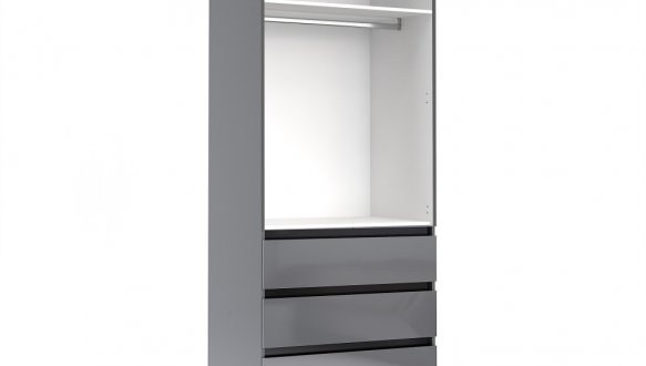 Шкаф 2дв 3шх Миромарк Тео 2 дверный графит 90 см 0