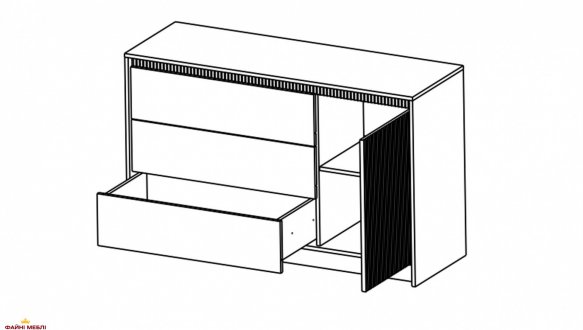 Комод KOM1D3S Монако Кашемір / Елегантний сірий софттач 3