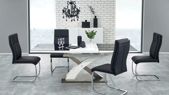 Стіл Sandor 2 чорний/білий