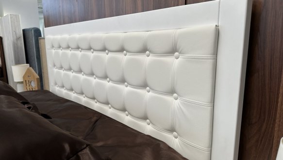 Ліжко дерев'яне з м'якою вставкою ArborDrev Рената Люкс з підйомним механізмом та нішею для білизни Сосна / Бук Білий 3