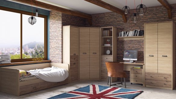 Модульная спальня Diesel/Дизель Дуб Мадура/Веллингтон