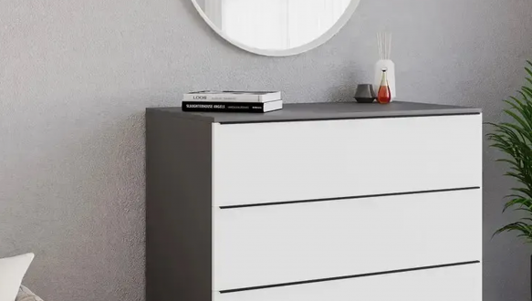 Комод ТХ005 Антрацит / Белый Морели