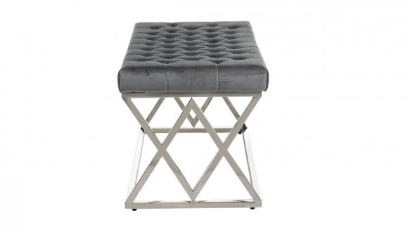 Банкетка BN-2 серый + серебро 2