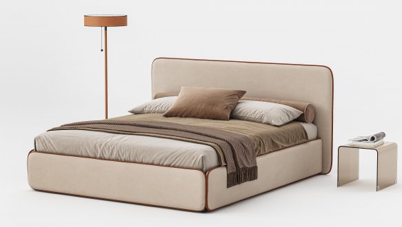 Ліжко м'яке Woodsoft Torino / Торіно з підйомним механізмом та нішею для білизни