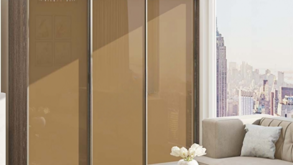 Шкаф-купе Комфорт мебель цветное стекло 3 дверный 230 см