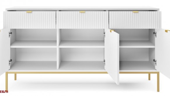 Комод Білий/Золоті ніжки KSZ154 Nova 3