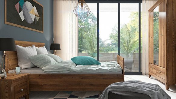 Модульная спальня Bergen/Берген BRW Poland Модрина Sibiu золотая