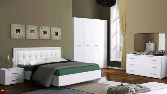 Кровать двуспальная с мягкой спинкой Миромарк Белла 160 0