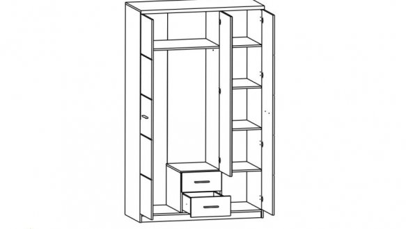 Шафа SZF3D2S Гербор Шанталь 3 дверна дуб санремо світлий 150 см 2